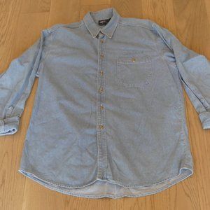 JD Edwards Three Rivers Blue Denim Large Button Down Shirt
